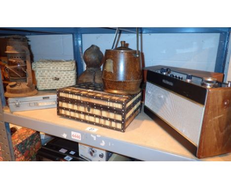 Roberts R707 radio porcupine quill box storm lantern oak biscuit barrell etc 