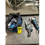 (1) Bosch Lithium-Ion 12V Cordless Reciprocating Saw, w/ Battery Charger, (1) Bosch GWS8-45 Grinder,