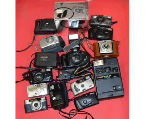 Qty. of assorted cameras including a boxed Polaroid example.