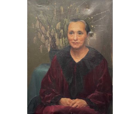 E. E. HOLLONDPortraitOil on canvasSigned and dated '3783x62cmThis unframed piece displays a number of conditional issues, the