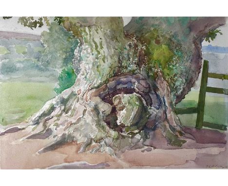 Trevor FELCEY RCA (1945)The Bole of the OakWatercolourSigned49 x 72cmThere is a small hole present on the right-hand edge of 