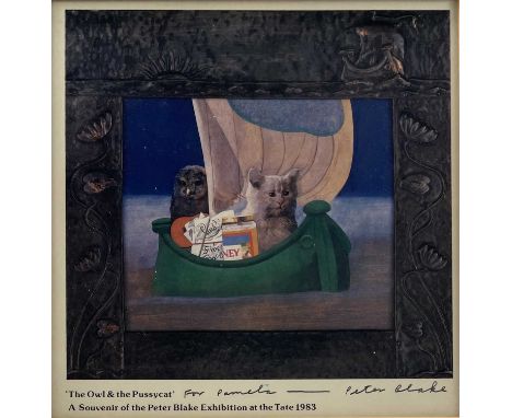 Peter BLAKE (1932)The Owl and The PussycatA souvenir print from the 1983 Peter Blake Exhibition at the TateSigned19 x 19cmThi