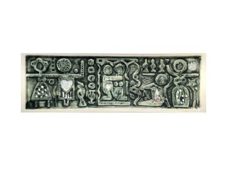 Troika POTTERY (XX)Love PlaqueStonewareDisplays early Troika Pottery St. Ives Trident Mark13 x 39cmLove Plaques were designed