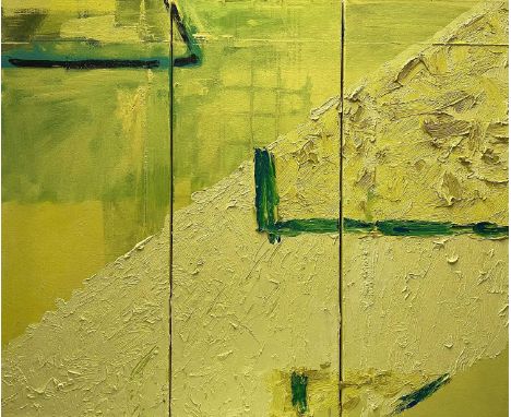 Clare WARDMAN (1960)Light Tracking 24 August 2006 14.25 - 17.11Oil on canvasSigned and dated '06 to verso76 x 93cm(Triptych)