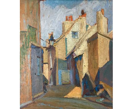 Attributed to John Anthony PARK (1878-1962)Pudding Bag LaneOil on Panel (double-sided)c1921-193635 x 30cmThis attractive view