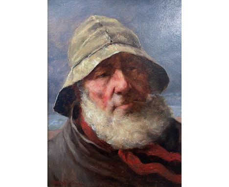 David W. HADDON (act.1884-1911)Portrait of a fishermanOil on boardSigned27 x 20cm