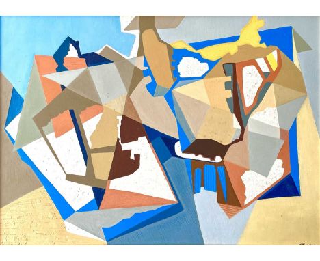 Joyce TURNER (1920-2020)UntitledOil on boardSigned50 x 70cm Joyce Turner was an abstract artist who painted up until her deat