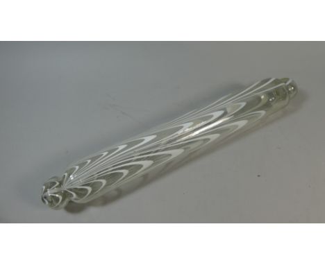 A Victorian Hand Blown Nailsea Glass Rolling Pin, 44cm Long