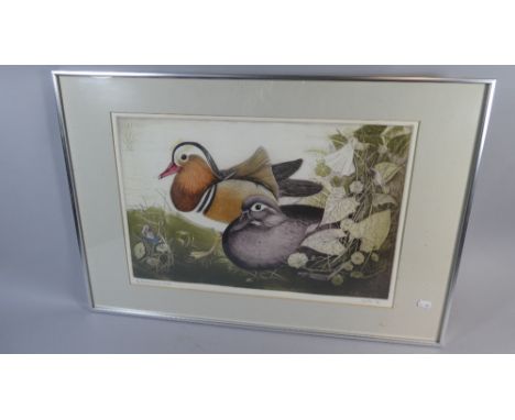 A Limited Edition Print, Mandarin Duck and Drake, 61/75, 53cm Wide 