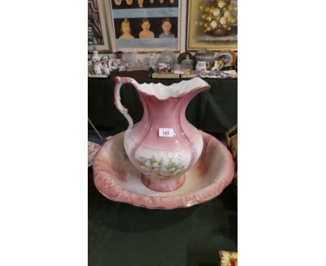 A Transfer Printed Ceramic Jug and Bowl Set