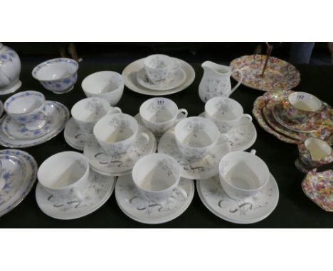 A Collection of Wedgwood Teawares to Include Seven Trios, Cup and Saucers, Cake Plate, Sugar and Cream 