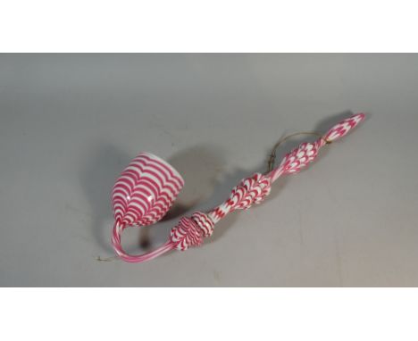 A Late 19th Century Nailsea Glass Wall Hanging Pipe, 58cm High 