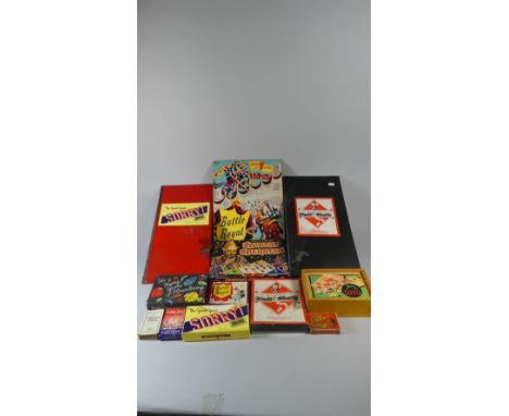 A Tray Containing Vintage Games, Chinese Checkers, Monopoly, Cards, Lotto etc