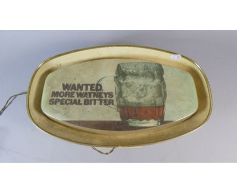 A Vintage Wall Hanging Brewery Advertising Light, Wanted More Watneys Special Bitter Prepared for Watneys by H J Chapman and 