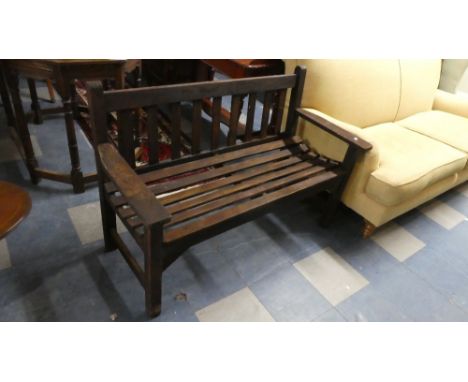 A Wooden Garden Bench, 128cm Long