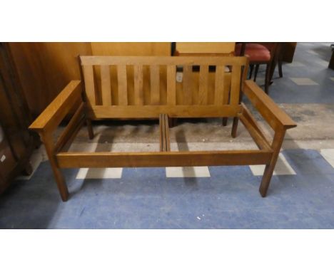 An Oak Two Seater Sofa Frame, 131cm Wide