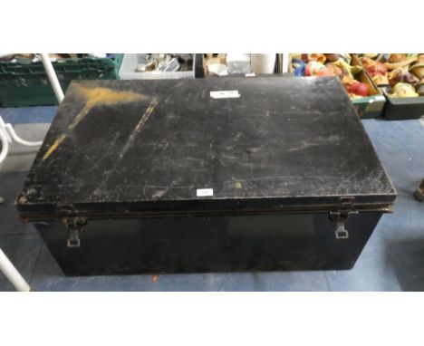 A Metal Travelling Trunk, 91cm Long