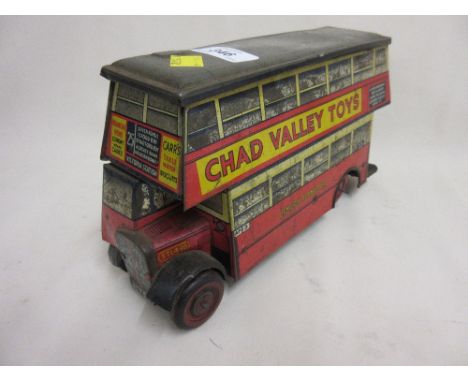 Early 20th Century Chad Valley Carrs biscuit tin in the form of a London bus 