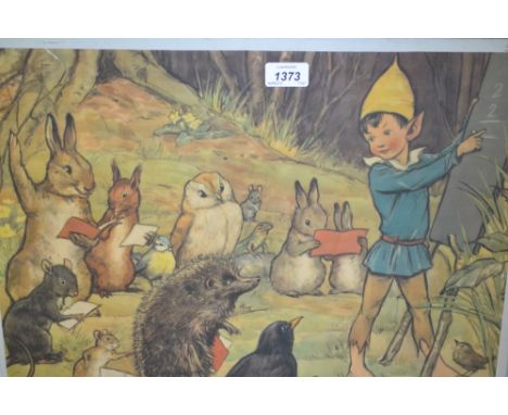 Coloured print after Margaret Tarrant, another coloured print, ' Children ', and an oval framed photograph portrait