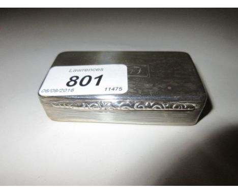 William IV rectangular Birmingham silver snuff box