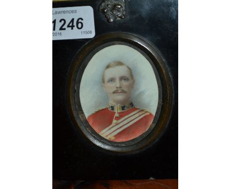 Miniature portrait of a military gentleman wearing a red tunic
