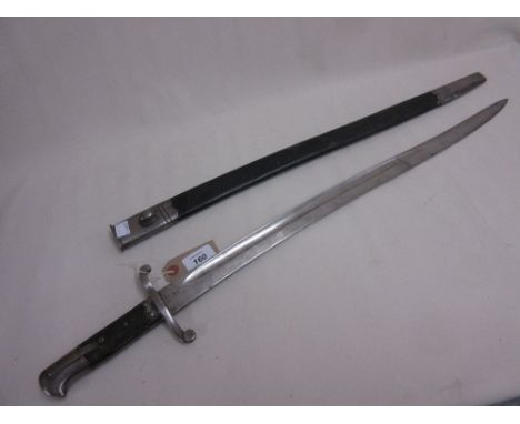 British socket bayonet with scabbard, the blade inscribed A. and E.H.