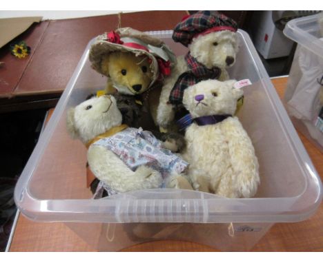 Six various modern Steiff teddy bears