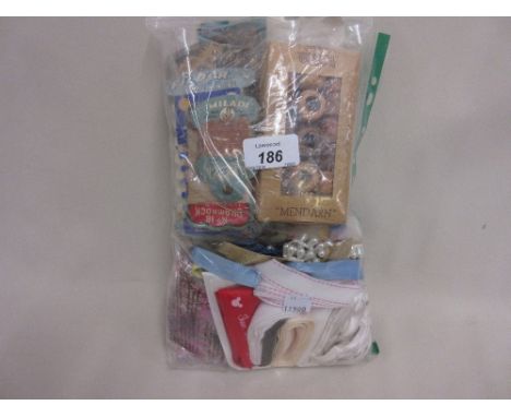 Quantity of various sewing items including vintage advertising