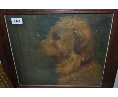 20th Century oil on canvas, profile portrait of a dog, signed Peler, dated 1909, 12ins x 14ins