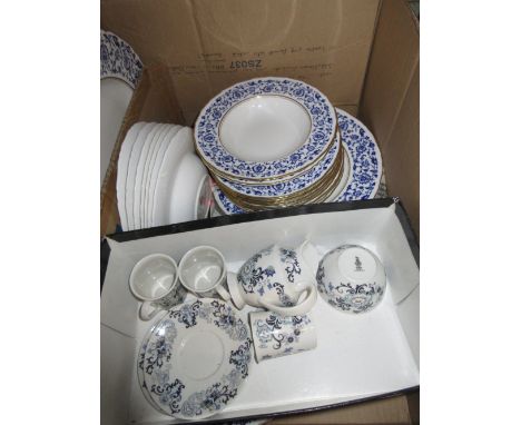 Royal Worcester Montserrat pattern nine place setting dinner service, together with a Royal Doulton Nankin pattern part coffe