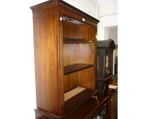 Reproduction mahogany three shelf open bookcase