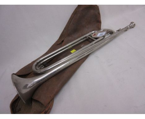 French nickel plated bugle by J. Milliens, Paris