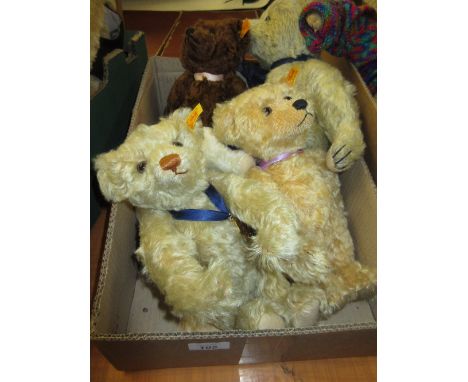 Three various modern Steiff teddy bears, a modern Steiff polar bear and a Herman Limited Edition teddy bear