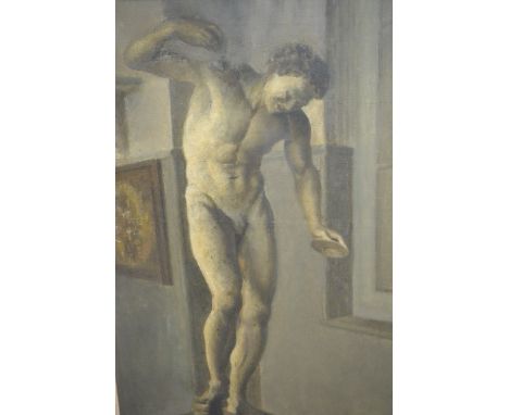 Mary O'Neill, oil on canvas, portrait of a classical male figure, inscribed verso, 22.5ins x 15ins