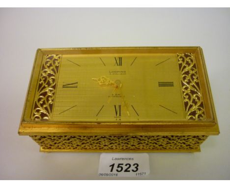 Gilt metal table clock / box by Looping