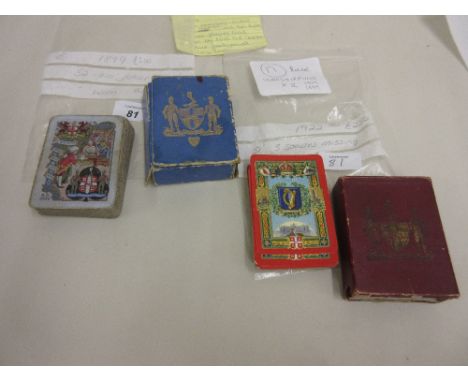 Worshipful Company of Playing Cards, 1922 rare set (one missing) and an 1899 complete rare set (worn)