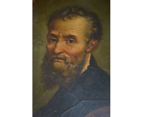 19th Century oval head and shoulder portrait of a bearded gentleman, inscribed verso, Rudolfo Paoletti, unframed, 8.5ins x 7i