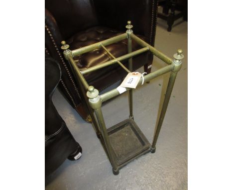 19th Century brass and cast iron four division stick stand