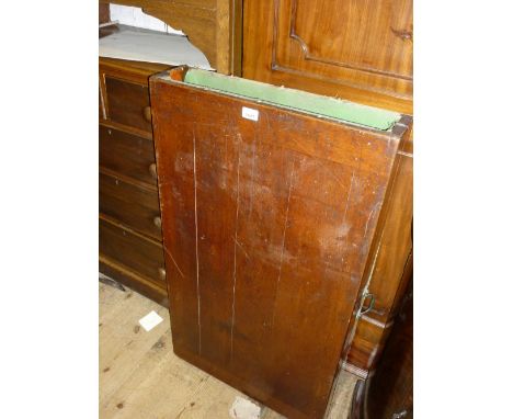 19th Century mahogany folding table top bagatelle board with accessories
