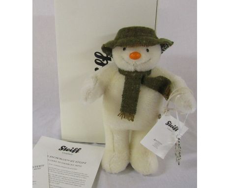 Steiff and Danbury Mint The Snowman 30th anniversary, mohair, H 26 cm complete with box and certificate