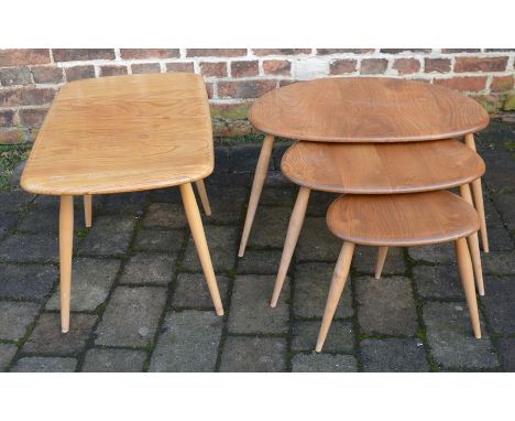 Nest of 3 Ercol Pebble tables &amp; an Ercol coffee table