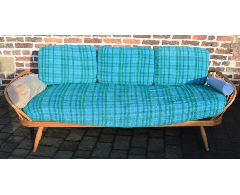 Ercol day bed with single plank back L 208cm
