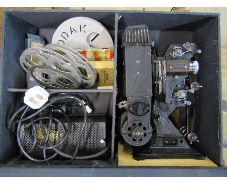 Cased Pathescope projector and accessories