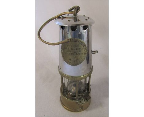 The Protector Lamp and Lighting Co Ltd Eccles Type 6RS Ministry of Power Safety lamps approval no B/28 miners lamp H 23 cm
