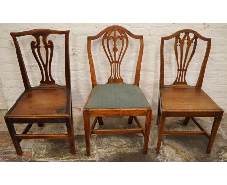 3 Georgian chairs in the Chippendale &amp; Hepplewhite style