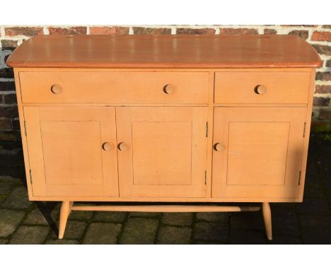 Ercol sideboard L 124cm D 46cm with retailer label Hopewells Nottingham
