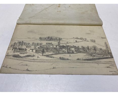 A antique pencil sketch of Cater Mill 1852 