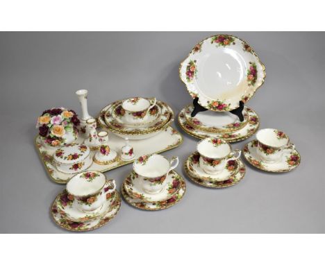 A Collection of Various Royal Albert and Other Old Country Roses China to include Five Teacups, Three Saucers, Four Side Plat