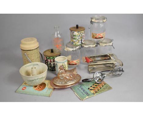 A Collection of Various Vintage Kitchenalia, Kilner and Other Jars, Flask, Quick Cooker Etc 