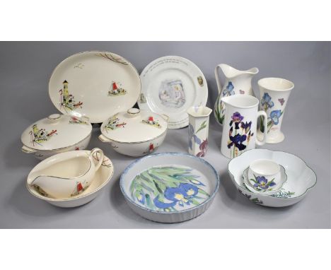 An Alfred Meakin Part Dinner Service, Lighthouse and Sea Men Decoration, Together with Portmeirion Botanic Garden Vase and Ju